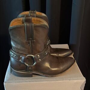 Frye Brown Combat Moto Boots